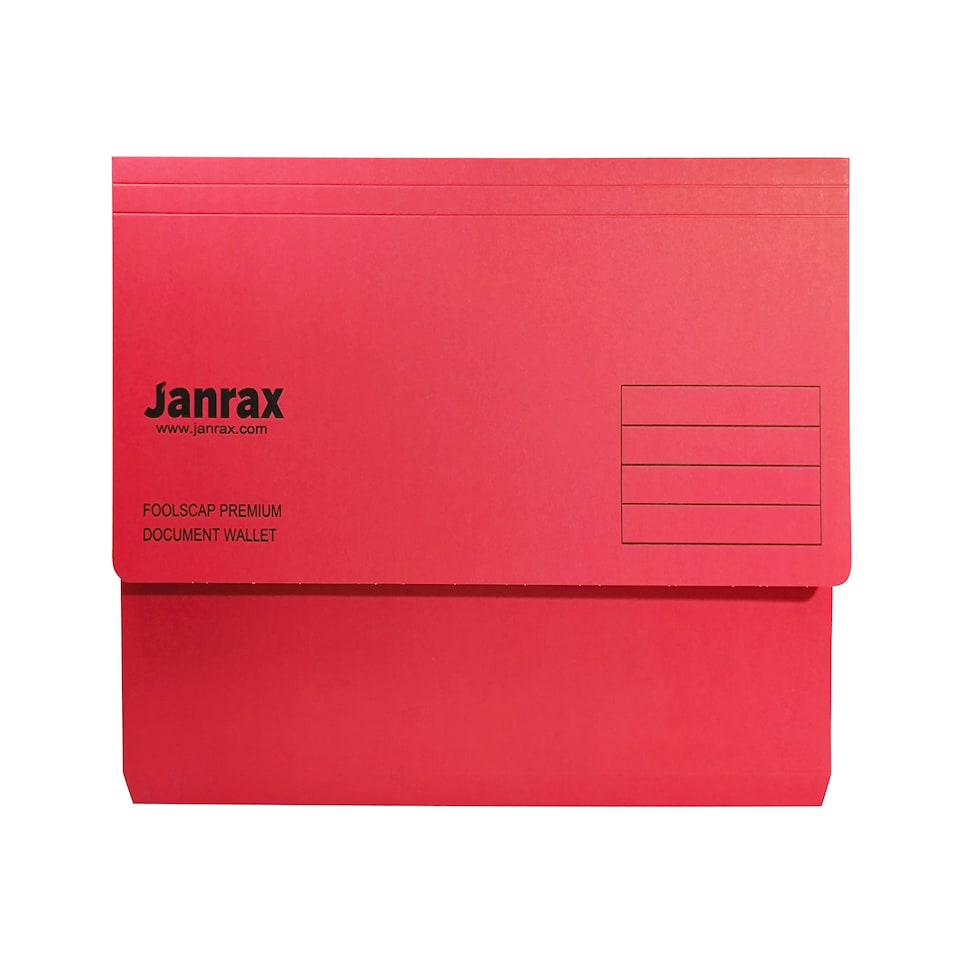 image 1 of Pack of 10 Red Card Premium Foolscap Document Wallets
