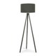image 3 of ValueLights Barbro Grey Tripod Floor Lamp Drum Shade & Bulb
