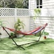 image 8 of Outsunny 298 x 117cm Hammock with Metal Stand Carrying Bag 120kg Multicolour | Multi | Multicolour stripe | L