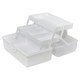 image 2 of Plastic Cantilever Sewing Craft Box 3 Tier Tray Organiser Storage Compartments | Multi | White