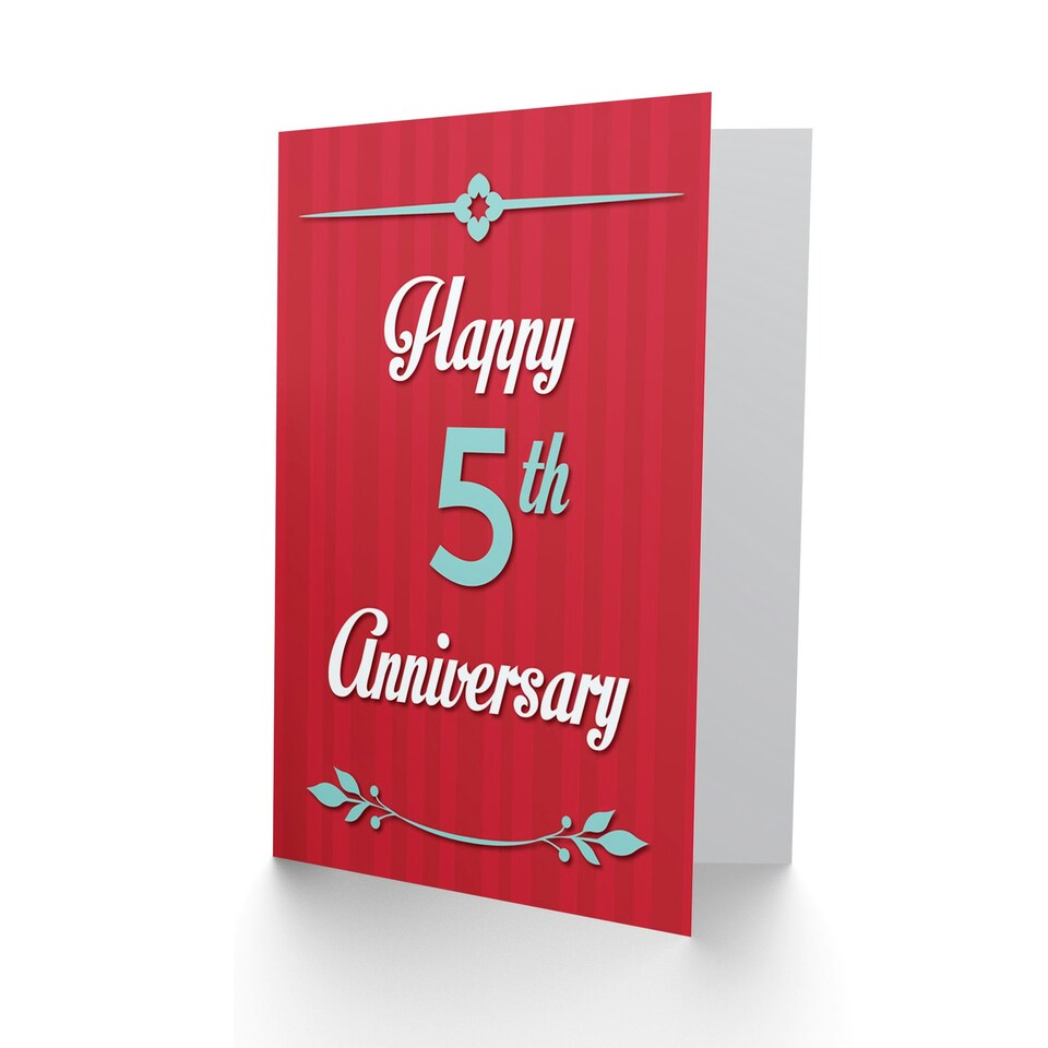 image 1 of Happy 5th Fifth For Wife Husband Anniversary Card