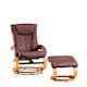 image 1 of Modena Swivel Recliner and Footstool - Burgundy