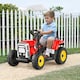 image 5 of COSTWAY 12V Kids Ride On Tractor with Trailer Music Red