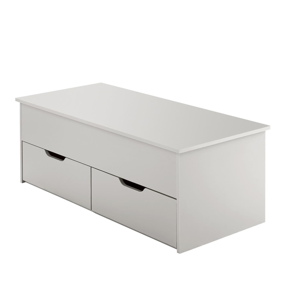 image 1 of Wooden Coffee Table With Lift Up Top and 2 Large Storage Drawers Bruges | White