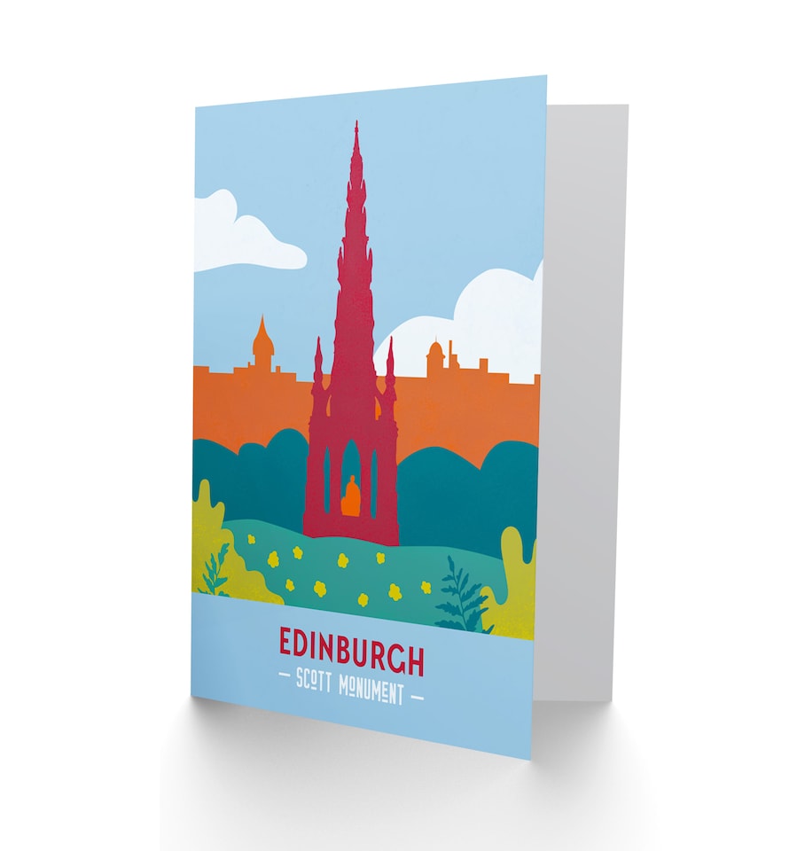 image 1 of Scotland Travel Edinburgh Scott Monument Retro Greetings Card