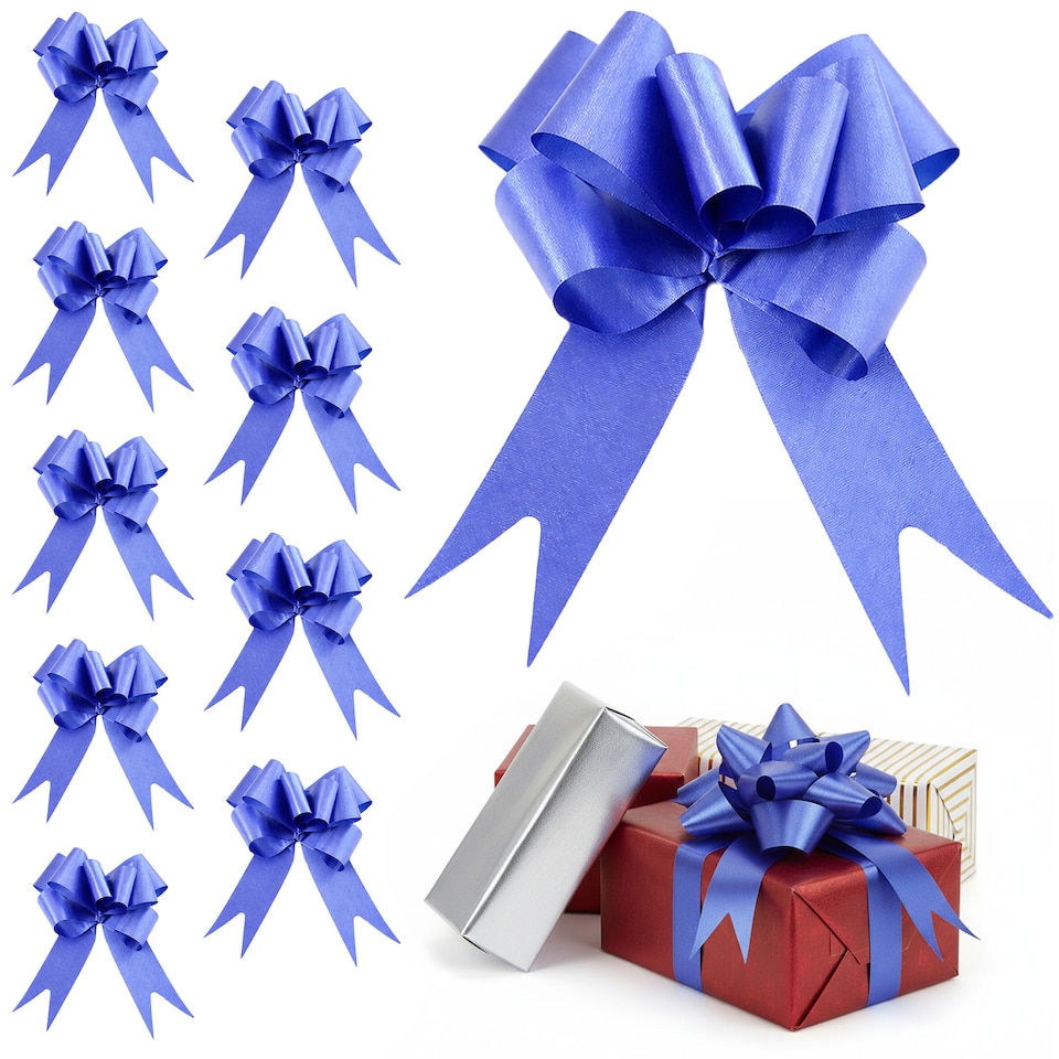 image 1 of 40pcs Navy Blue 50mm/5cm Large Ribbon Pull Bows for Gift Wrapping, Hampers, Florist Bouquets, Wedding Cars and Party Décor Pullbow