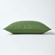 image 2 of Homescapes Cotton Plain Olive Green Rectangular Cushion Cover - 30 x 50 cm | Green | Olive Green | 1