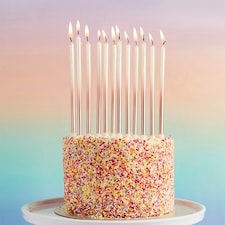 Rose Gold Ombre Tall Skinny Celebration Candles - Pack of 12