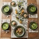 image 4 of Coloured Stone Ceramic Dinnerware Crockery Plates Bowls Dining Set | Green | 32 Pcs Green | 32
