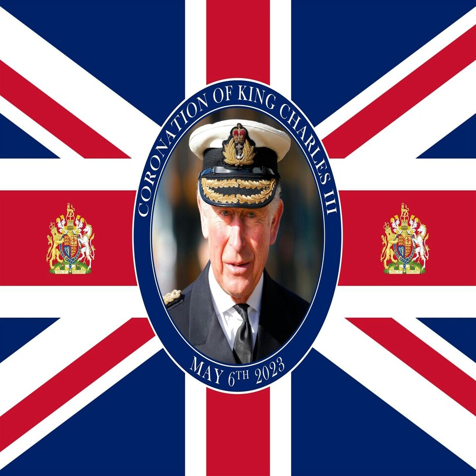 image 1 of King Charles Image 5ft x 3ft Flag - With Eyelets Multi