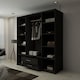 image 4 of Modern Space-Saving 4-Door Hinged Wardrobe with Central Mirrored Doors - 8 Shelves & 2 Drawers, 171cm Wide