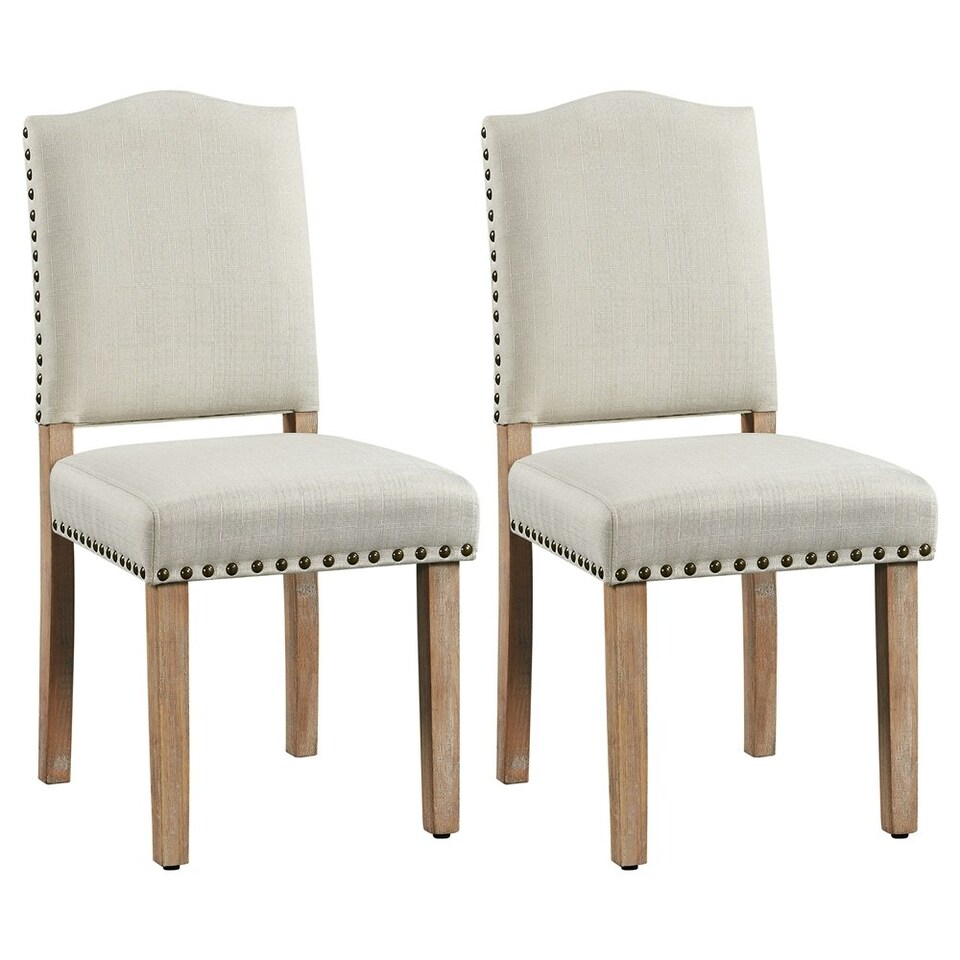 image 1 of Yaheetech Set of 2 Upholstered Kitchen Chairs Dining Room Chairs | Multi | Khaki(
