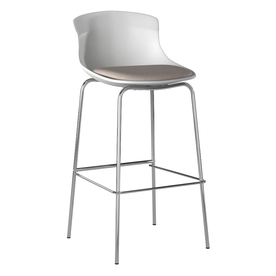 image 1 of Helena Barstool with Footrest in White