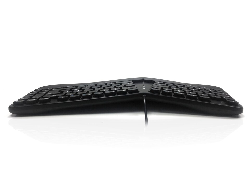 image 1 of Accuratus Contour Keyboard - USB Sculptured Ergonomic Split Key Multimedia Keyboard with Reverse Tilt - Black