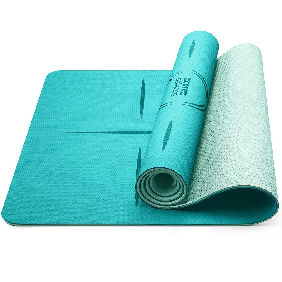 image 1 of TPE Yoga Alignment Mat (6mm Thick) - Green
