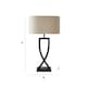 image 7 of ValueLights Katniss Matte Black Metal Table Lamp with Oval Shade & Bulb Black | Cream