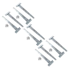 12in / 300mm Heavy Duty T Tee Hinges For Shed + Garden Gates Zinc Plated 10pc Silver