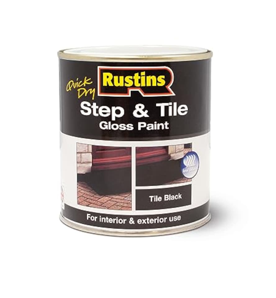 image 1 of Rustins Quick Dry Step & Tile Paint Black 1 Litre - STBLW1000