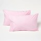 image 1 of Homescapes Pink Cotton Kids Pillowcases 40 x 60 cm 200 Thread Count - 2 Pack Pink