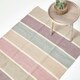 image 1 of Homescapes Cotton Chenille Striped Rug Blue Beige Purple Grey Natural - 45 x 70 cm Pink | 45 x 70 cm