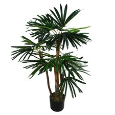 Raphis Palm Artificial Tree 100cm - Realistic plant by Botanik | Green | 3ft