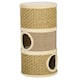 image 1 of PawHut Cat Scratching Barrel Pet Furniture Sisal Plushfor Indoor Cats, Khaki