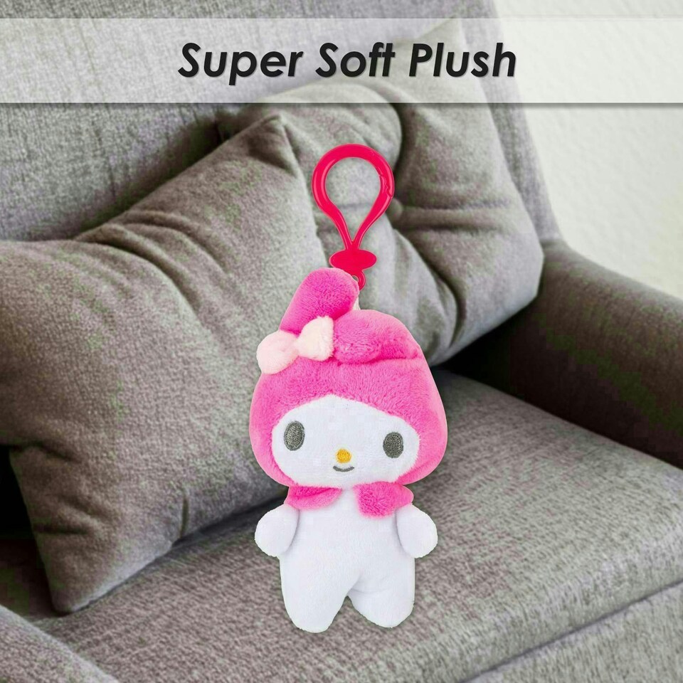 image 1 of Hello Kitty Soft Toy melody Clip On Cute Plush Huggable Cuddly 12cm Pink
