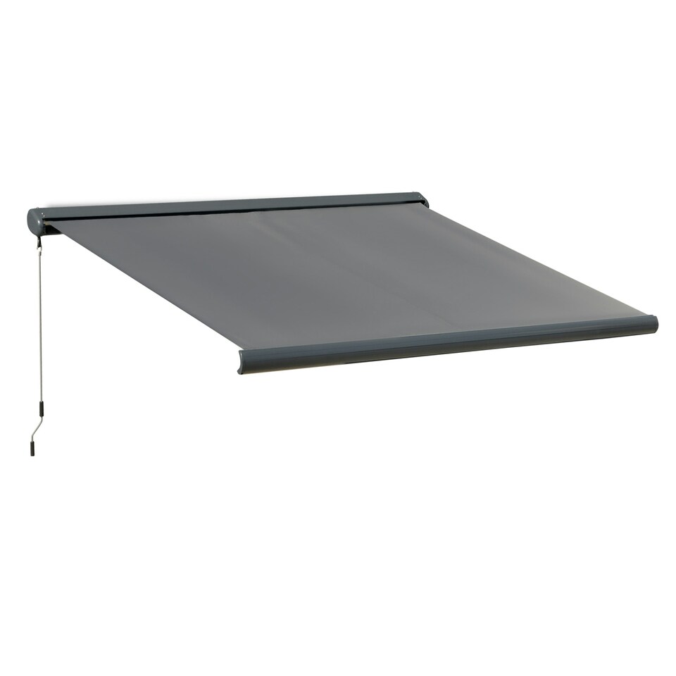image 1 of Outsunny DIY Retractable Canopy with Remote Controller for Patio, Grey