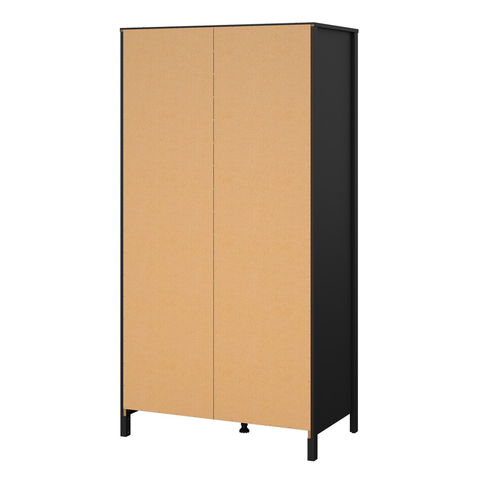 image 1 of Barcelona Wardrobe with 2 Doors in Matt Black