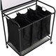image 5 of Living and Home Triple Bag Rolling Laundry Sorter with Lift-up Ironing Board