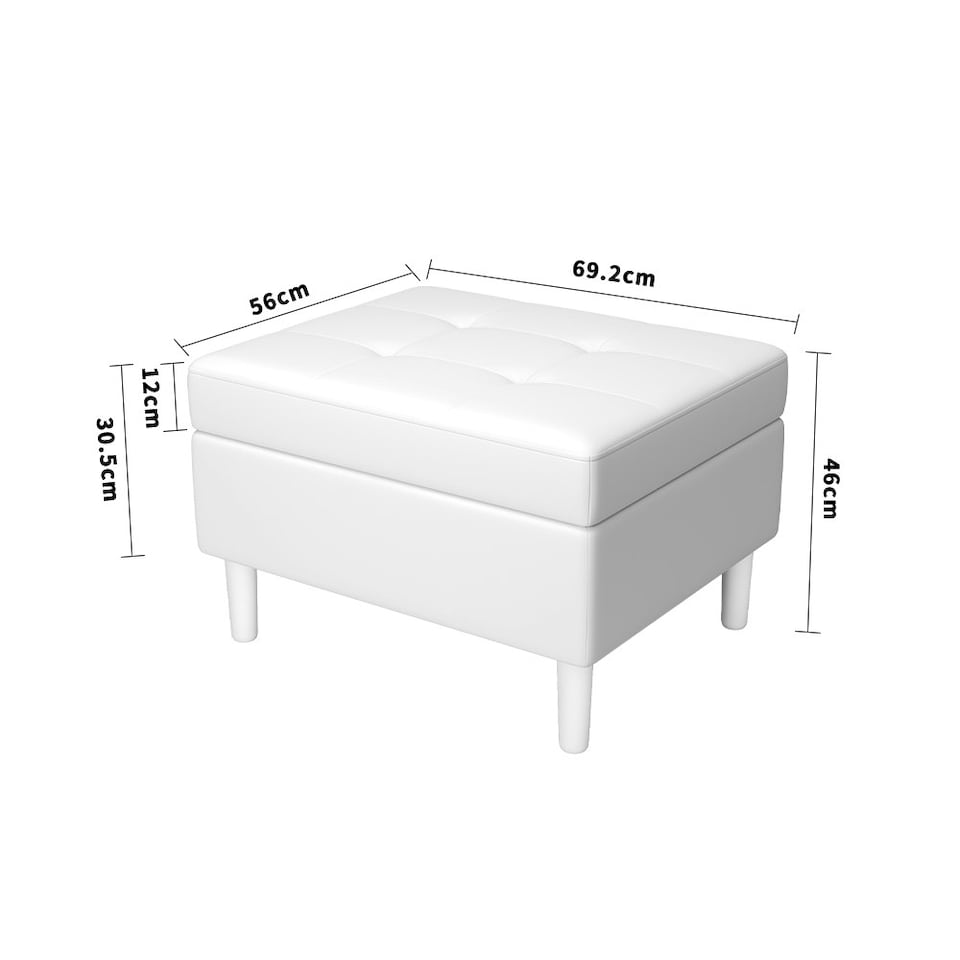 image 1 of Living and Home Modern Tufted Velvet Storage Ottoman- Yellow
