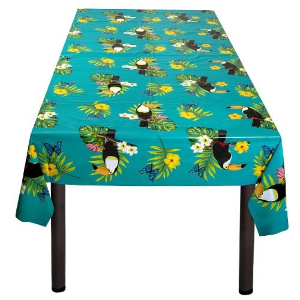 Tropical Toucan Hawaiian Plastic Tablecover 180cm x 130cm