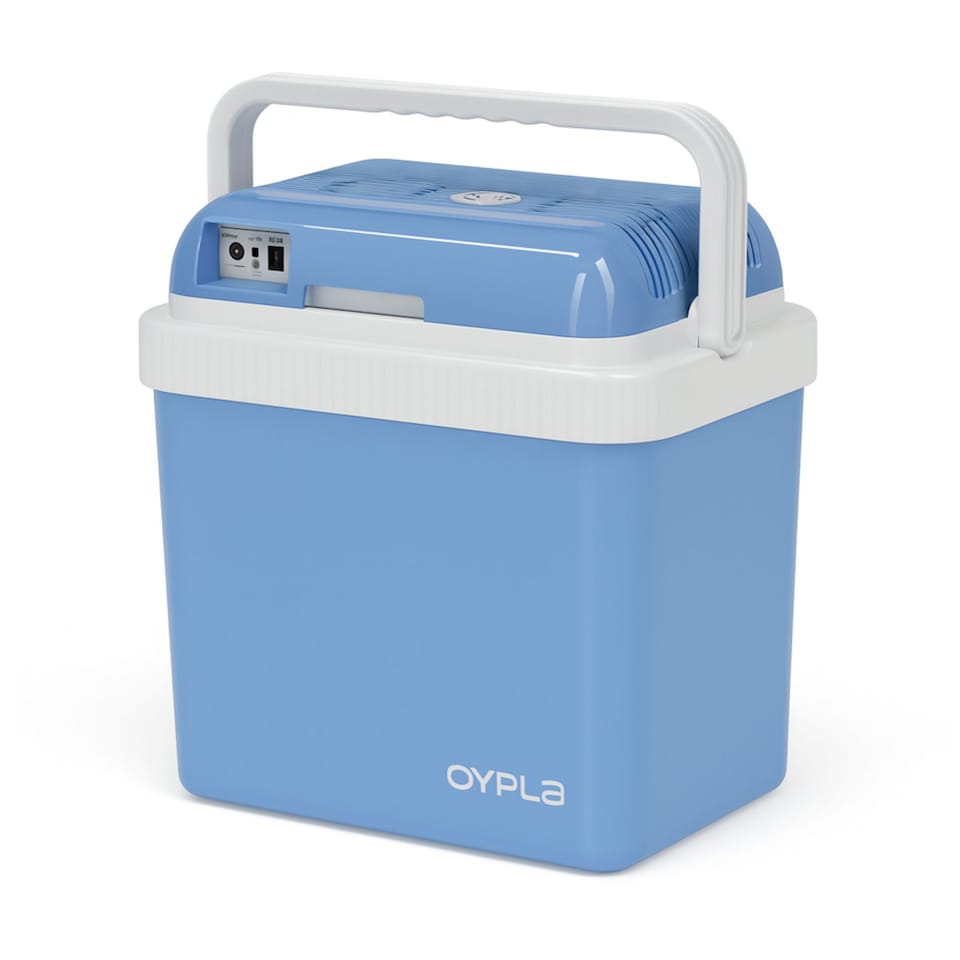 image 1 of 24L 240V AC & 12V DC Coolbox Hot Cold Portable Electric Cool Box | Blue