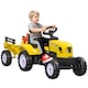 image 1 of HOMCOM Kids Ride on Tractor with Back Trailer, Shovel & Rake, Horn, Four Wheels Tractor Toy for Child Toddler