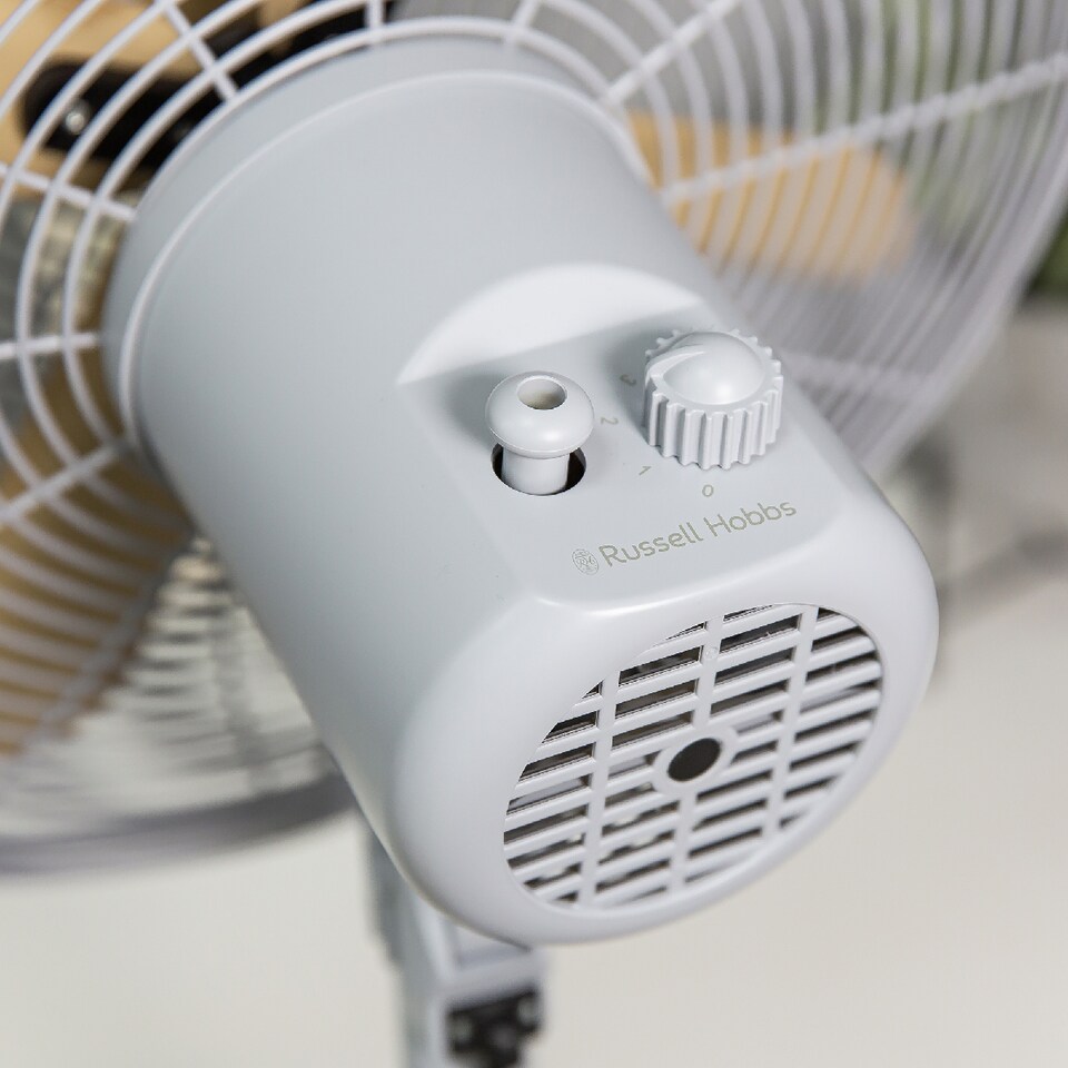 image 1 of Russell Hobbs RHMPF1601WDG Pedestal Fan Cooling Grey Scandinavian Wood Effect