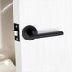 image 4 of Golden Grace 1 Pair Leon Design Door Handles on Round Rose in Matt Black Finish with 2.5" Tubular Latch - 52mm Diameter | Black | 1 Pair