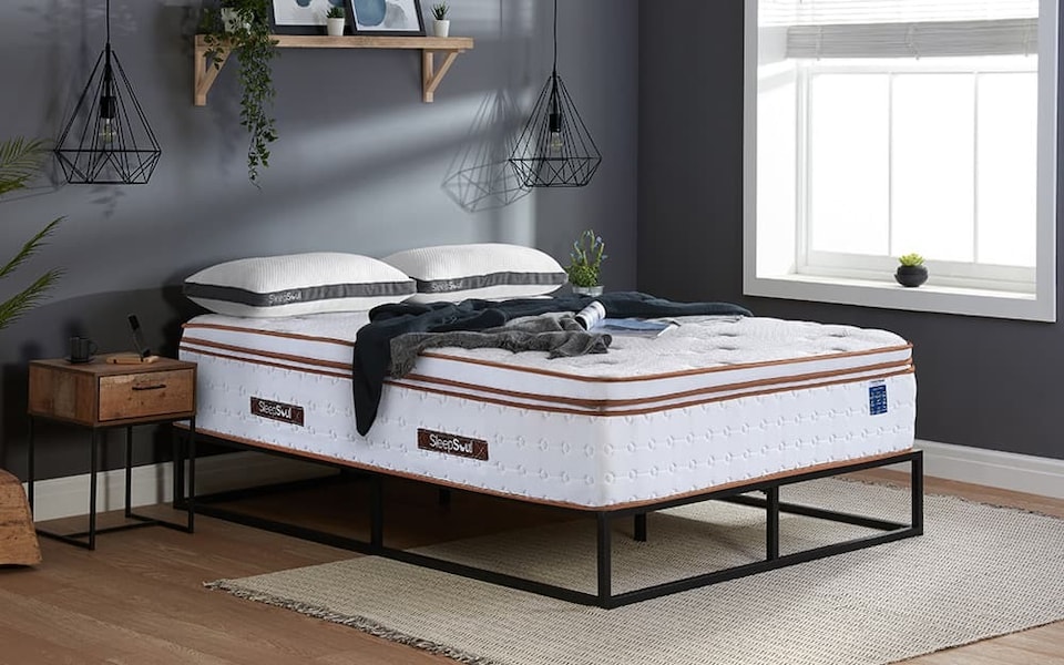 image 1 of SleepSoul Space 3000 Pocket Memory Pillow Top Mattress Double | White | Double | 1