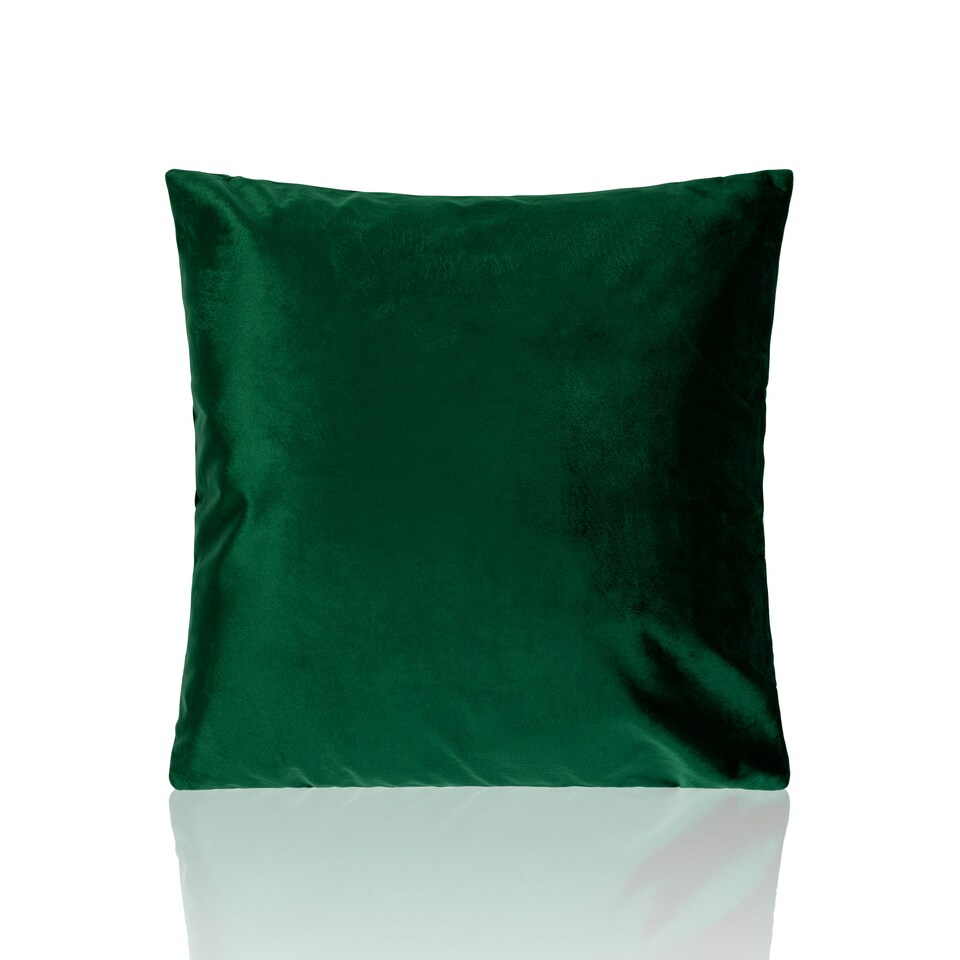 image 1 of Plain Velvet 45cm x 45cm Green Cushion Set of 4 | Green | 45cm x 45cm x 10cm | 4