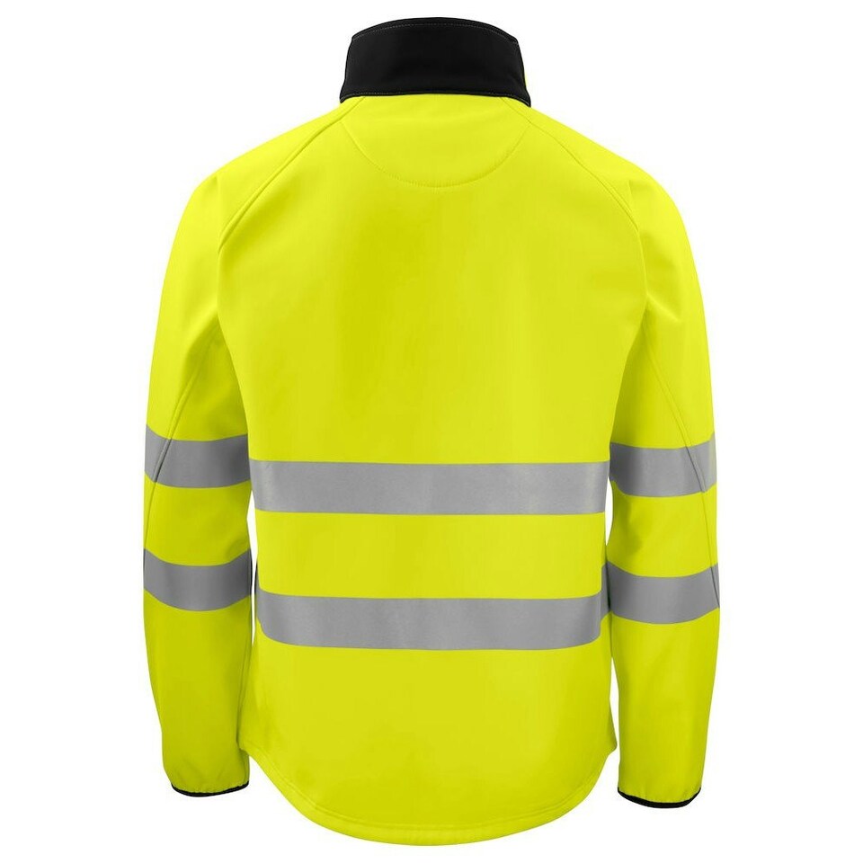 image 1 of Projob Mens Hi-Vis Soft Shell Jacket - Yellow/Black - M