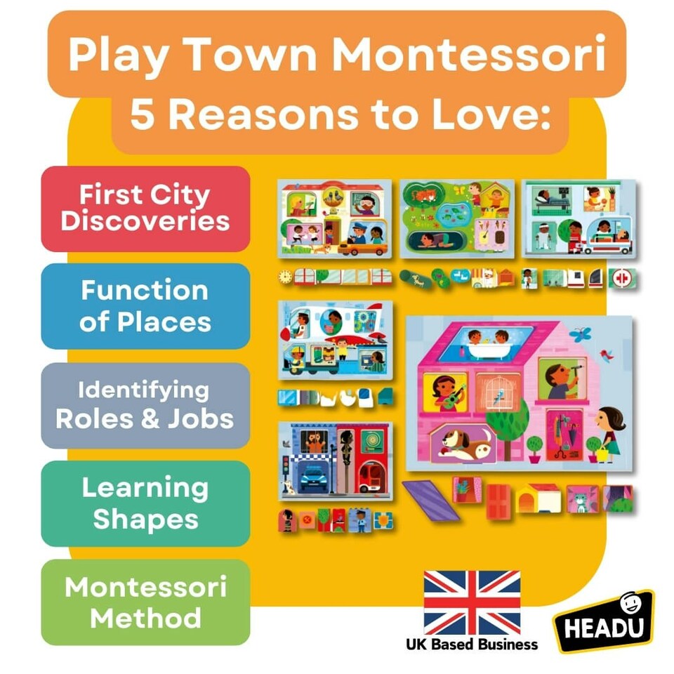 image 1 of Headu Baby Play Town Montessori