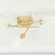 image 1 of ValueLights Maya Brushed Gold 3 Way Curved Cross Over Flush Ceiling Light