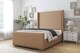image 2 of Sloomy Devonshire Latte Dumfries Bed Frame With 50"  Upholstered Wingback Headboard 4' Small Double