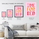 image 3 of Time For Bed Pink And Orange Bold Modern Wall Art Print 12x16 In