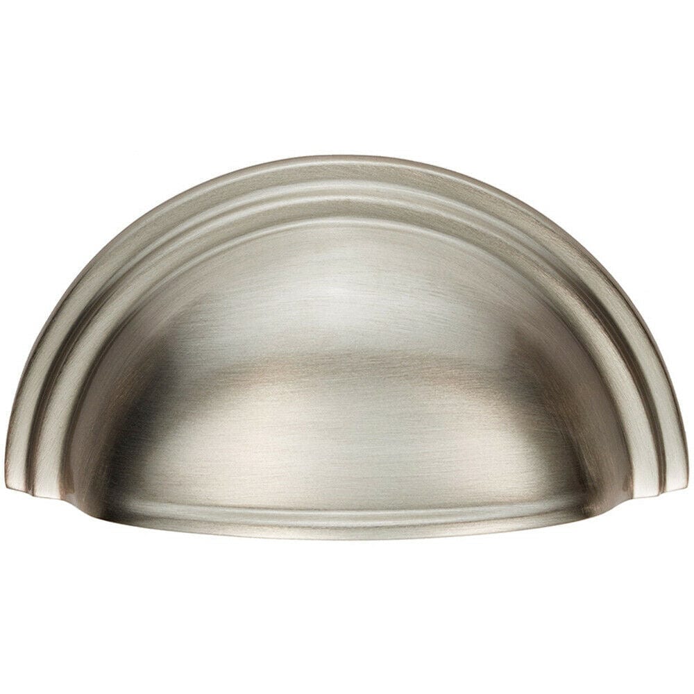 Loops Victorian Cup Pull Handle Polished Nickel 92 x 46mm 76mm Fixing Centres in Metallics