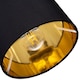 image 4 of Modern Black Cotton Fabric Small 8" Drum Lamp Shade with Shiny Golden Inner | Black | Black | 1