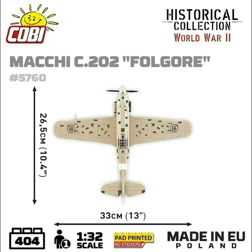 image 1 of Macchi C. 202 Folgore brick plane model - COBI 5760 - 405 bricks