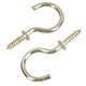 image 4 of 25mm Cup Hook Screws Picture Curtain Hangers Fasteners Brass Coated 40pc