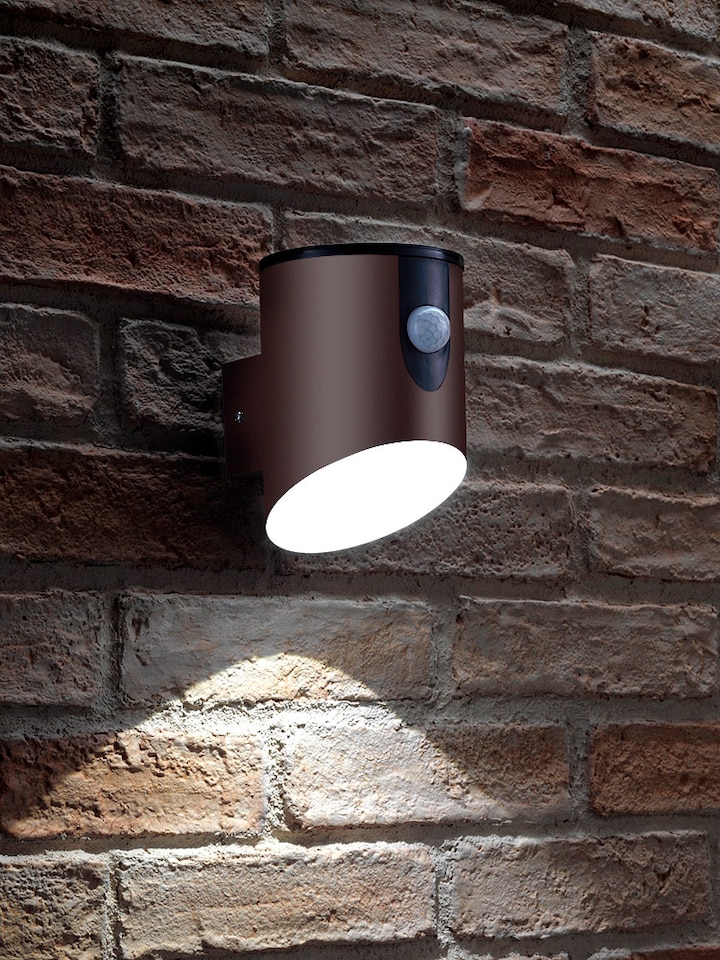 image 1 of Auraglow Battery Powered PIR Motion Sensor Wall Light - HIXON | Brown