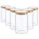 image 1 of Argon Tableware Scandi Glass Storage Jars with Wooden Lids - 1 Litre - Pack of 6