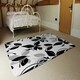 image 3 of Black & White Floral (Rug) Black | Large: 140x200cm